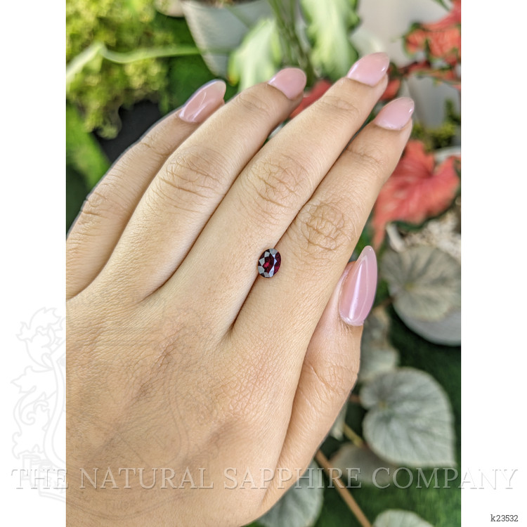 0.86 Ct. Purplish Red Rhodolite Garnet from Ceylon (Sri Lanka)