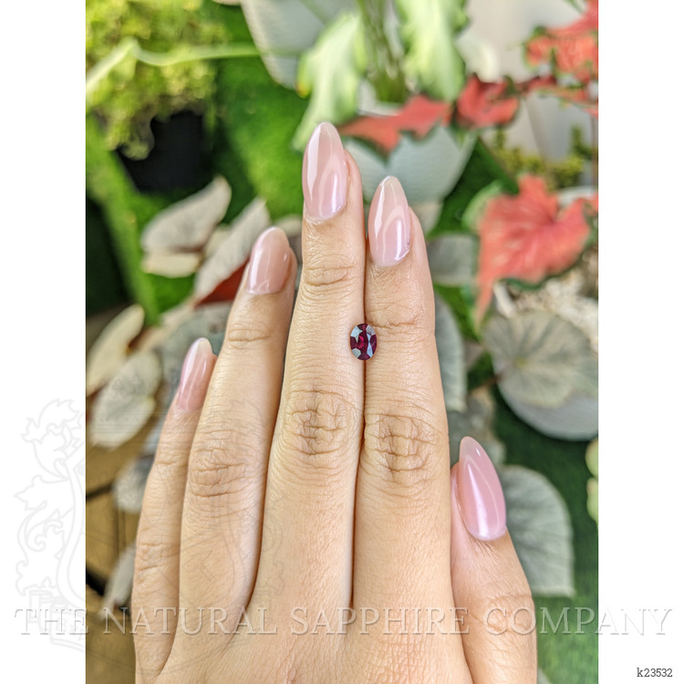 0.86 Ct. Purplish Red Rhodolite Garnet from Ceylon (Sri Lanka)