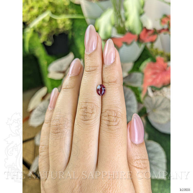 1.29 Ct. Purplish Red Rhodolite Garnet from Ceylon (Sri Lanka)