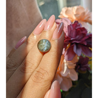 9.61 Ct. Green Cabochon Chrysoberyl from Ceylon (Sri Lanka) Life Style