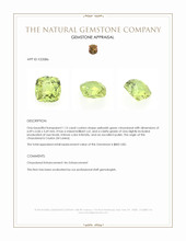 1.15 Ct. Yellowish Green Chrysoberyl from Ceylon (Sri Lanka) Appraisal