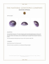 1.70 Ct. Purple Star Spinel from Ceylon (Sri Lanka) Appraisal