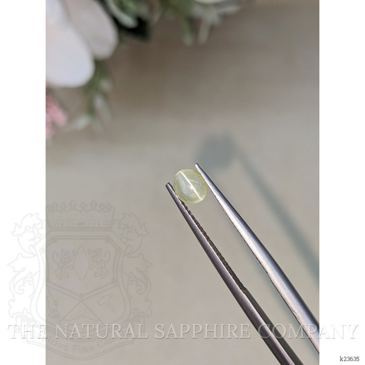 0.50 Ct. Yellowish Green Cabochon Chrysoberyl from Ceylon (Sri Lanka)