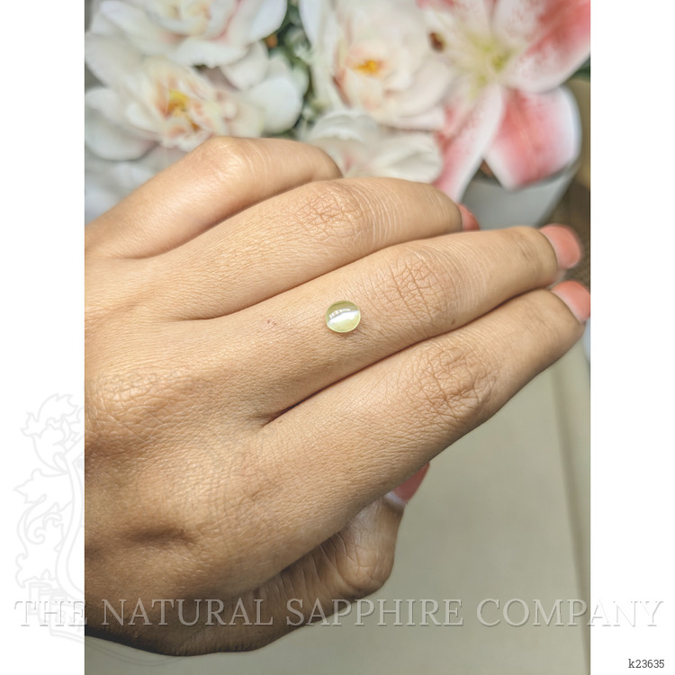 0.50 Ct. Yellowish Green Cabochon Chrysoberyl from Ceylon (Sri Lanka)