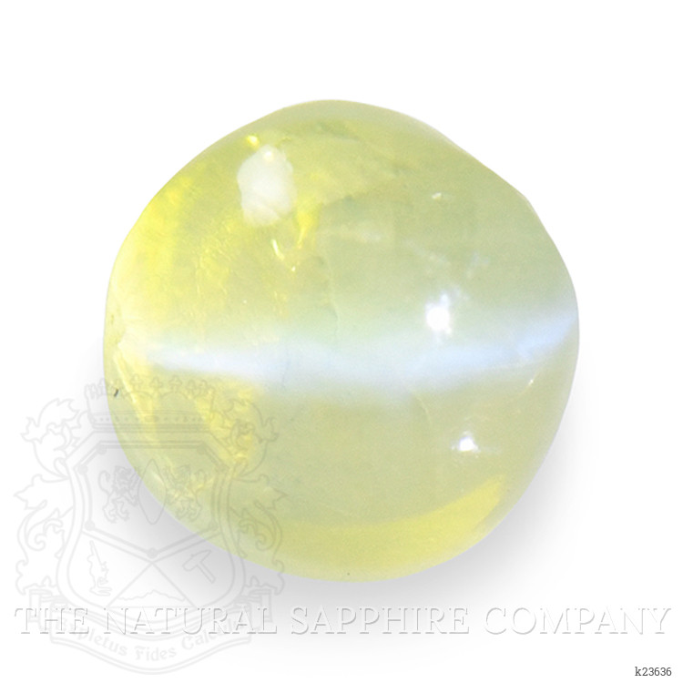 0.57 Ct. Greenish Yellow Cabochon Chrysoberyl from Ceylon (Sri Lanka)