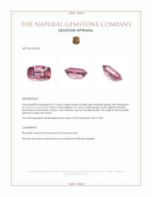 2.07 Ct. Purplish Pink Rhodolite Garnet from Ceylon (Sri Lanka) Appraisal