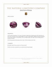 1.64 Ct. Purplish Pink Rhodolite Garnet from Ceylon (Sri Lanka) Appraisal