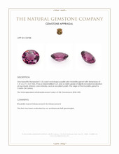 1.26 Ct. Purplish Pink Rhodolite Garnet from Ceylon (Sri Lanka) Appraisal