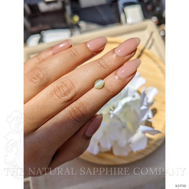 1.68 Ct. Greenish Yellow Cabochon Chrysoberyl from Ceylon (Sri Lanka)