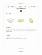 1.85 Ct. Yellowish Green Cabochon Chrysoberyl from Ceylon (Sri Lanka) Appraisal
