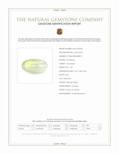 1.85 Ct. Yellowish Green Cabochon Chrysoberyl from Ceylon (Sri Lanka) Scan Report