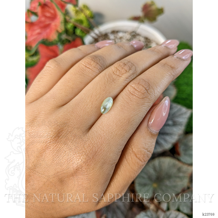 1.85 Ct. Yellowish Green Cabochon Chrysoberyl from Ceylon (Sri Lanka)