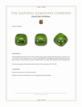 49.34 Ct. Green Cabochon Peridot from Burma (Myanmar) Appraisal
