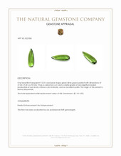 13.23 Ct. Green (Lime Green) Cabochon Peridot from Burma (Myanmar) Appraisal