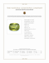 2.52 Ct. Yellowish Green Zircon from Ceylon (Sri Lanka) Scan Report