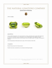1.60 Ct. Yellowish Green Peridot from Pakistan Appraisal