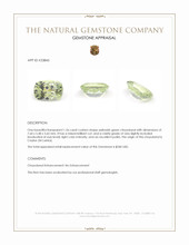 1.26 Ct. Yellowish Green Chrysoberyl from Ceylon (Sri Lanka) Appraisal