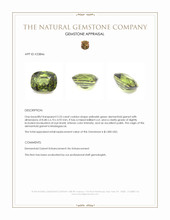2.53 Ct. Yellowish Green Demantoid Garnet from Madagascar Appraisal