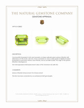 4.68 Ct. Yellowish Green Sphene (Titanite) from Madagascar Appraisal