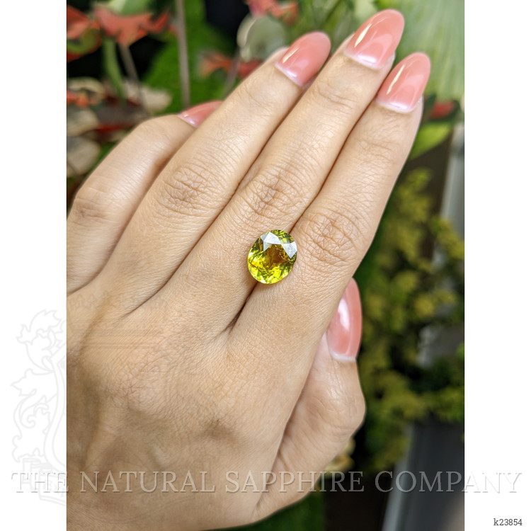 5.12 Ct. Yellowish Green Sphene (Titanite) from Madagascar