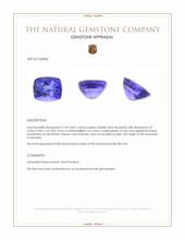 7.18 Ct. Violetish Blue Tanzanite from Tanzania Appraisal