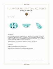 2.20 Ct. Bluish Green Paraiba Tourmaline from Mozambique Appraisal