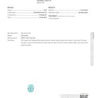 2.20 Ct. Bluish Green Paraiba Tourmaline from Mozambique Scan Report
