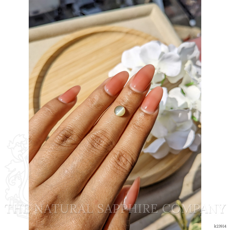 1.47 Ct. Yellow Cabochon Chrysoberyl from Ceylon (Sri Lanka)