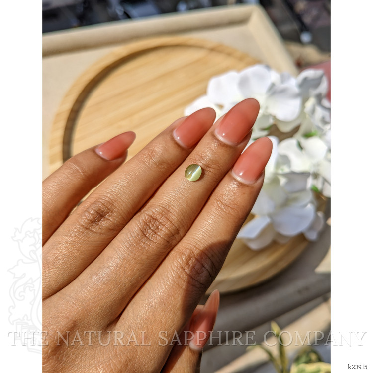 0.83 Ct. Brownish Yellow Cabochon Chrysoberyl from Ceylon (Sri Lanka)