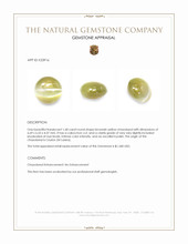 1.68 Ct. Brownish Yellow Cabochon Chrysoberyl from Ceylon (Sri Lanka) Appraisal