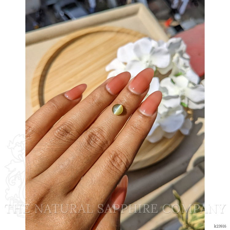 1.68 Ct. Brownish Yellow Cabochon Chrysoberyl from Ceylon (Sri Lanka)