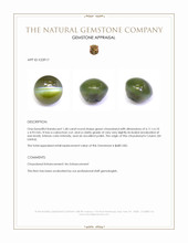 1.68 Ct. Green Cabochon Chrysoberyl from Ceylon (Sri Lanka) Appraisal