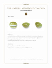 2.28 Ct. Greenish Yellow Cabochon Chrysoberyl from Ceylon (Sri Lanka) Appraisal