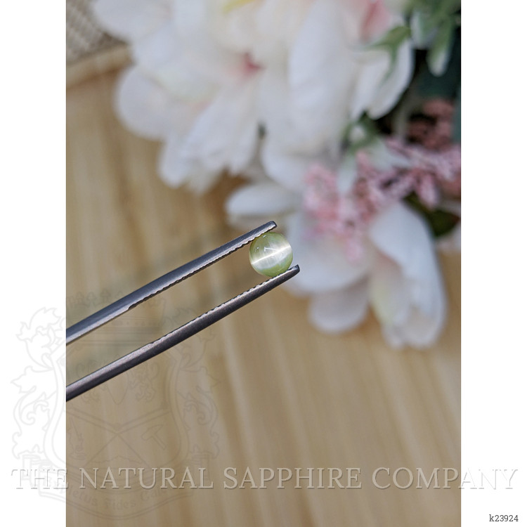 1.07 Ct. Green Cabochon Chrysoberyl from Ceylon (Sri Lanka)