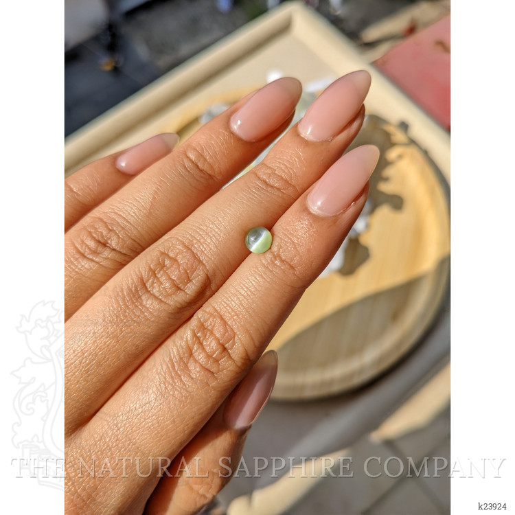 1.07 Ct. Green Cabochon Chrysoberyl from Ceylon (Sri Lanka)