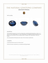 1.03 Ct. Blue Cobalt Spinel from Ceylon (Sri Lanka) Appraisal
