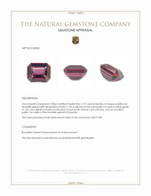 3.79 Ct. Purplish Red Rhodolite Garnet from Tanzania Appraisal