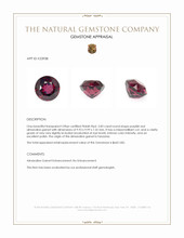 5.83 Ct. Purplish Red Almandine Garnet from Tanzania Appraisal