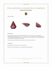 3.48 Ct. Purplish Red Rhodolite Garnet from Tanzania Appraisal