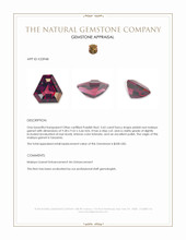 3.65 Ct. Pinkish Red Malaya Garnet from Tanzania Appraisal