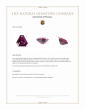 5.35 Ct. Purple Malaya Garnet from Tanzania Appraisal