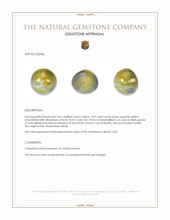 3.94 Ct. Greenish Yellow Cabochon Chrysoberyl from Brazil Appraisal