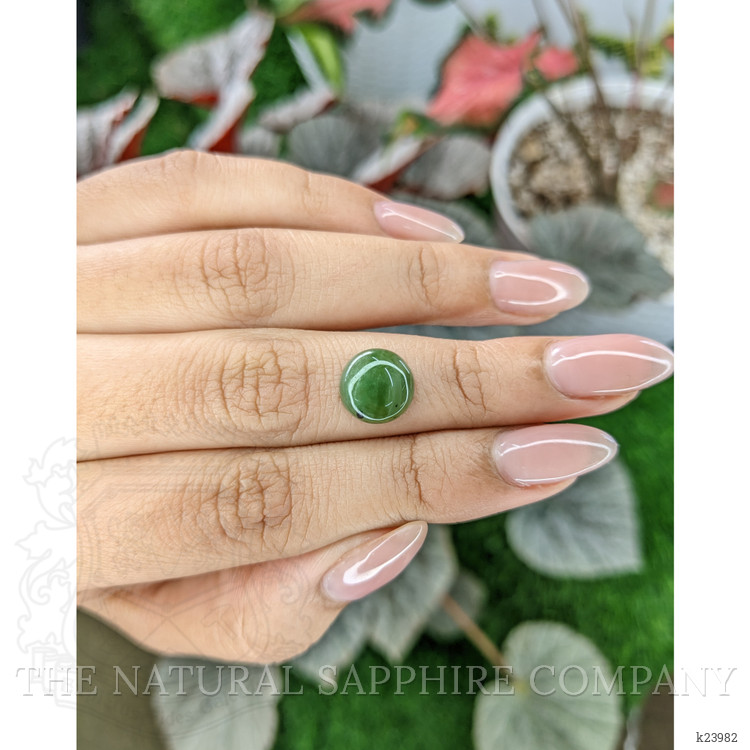 3.20 Ct. Green Cabochon Jade from Burma (Myanmar)
