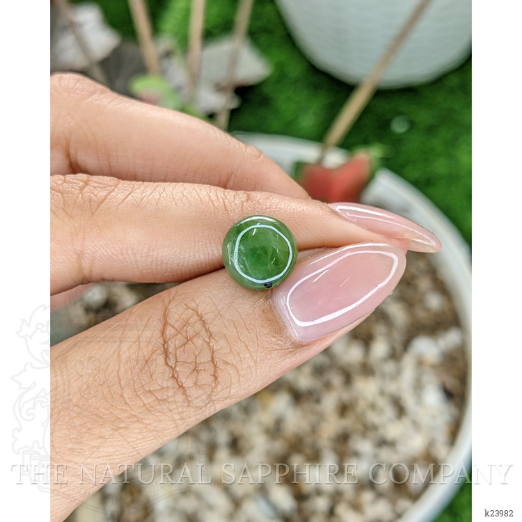 3.20 Ct. Green Cabochon Jade from Burma (Myanmar)