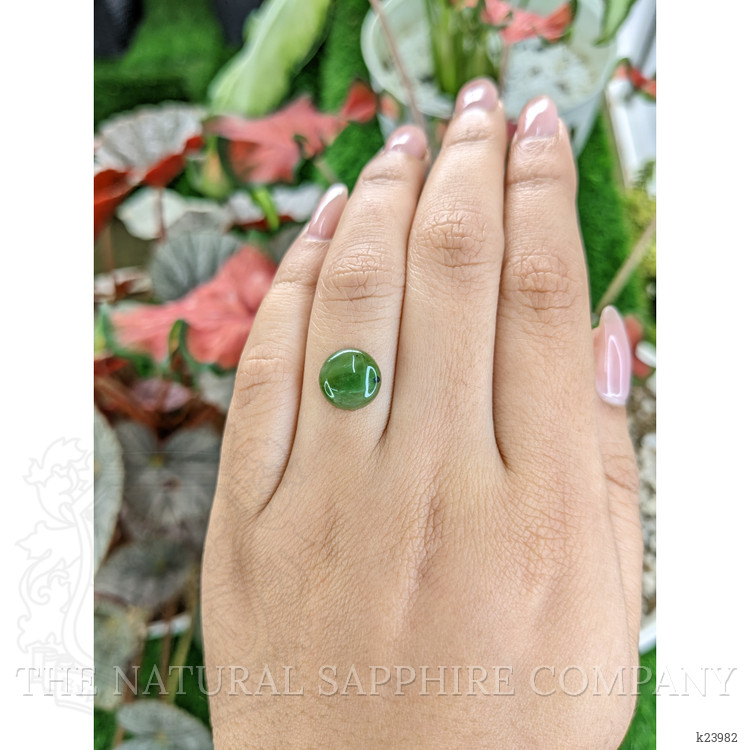 3.20 Ct. Green Cabochon Jade from Burma (Myanmar)