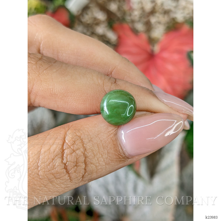 3.50 Ct. Green Cabochon Jade from Burma (Myanmar)