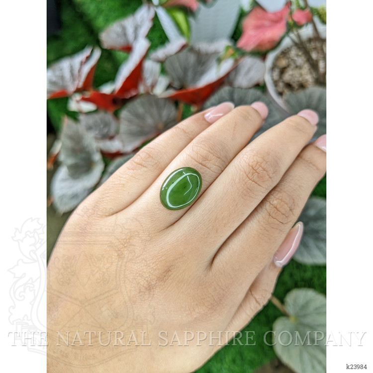 8.26 Ct. Green Cabochon Jade from Burma (Myanmar)