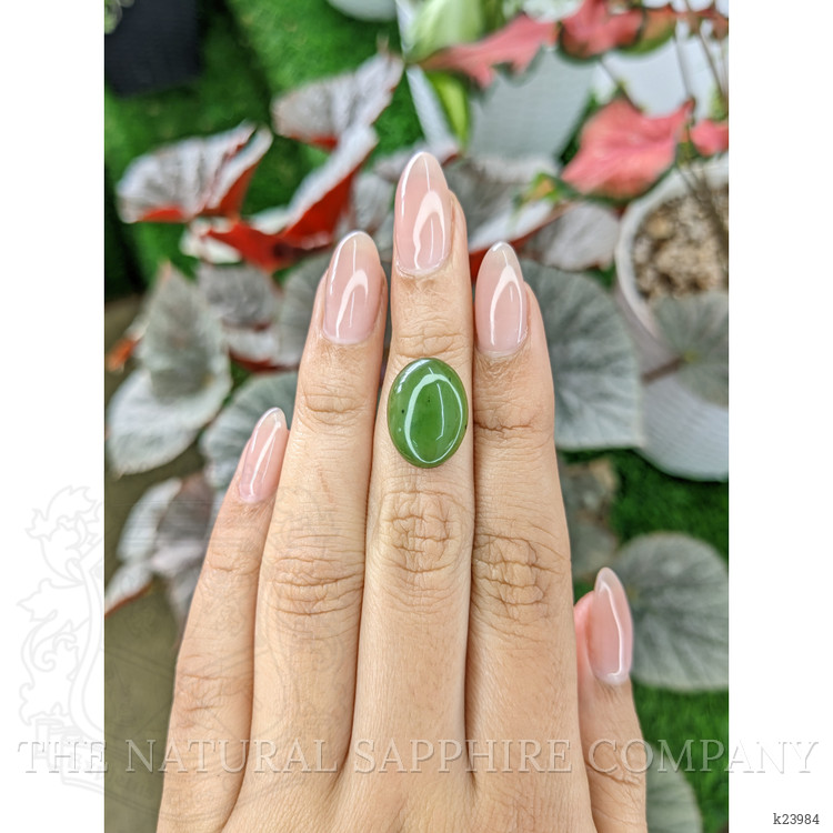 8.26 Ct. Green Cabochon Jade from Burma (Myanmar)