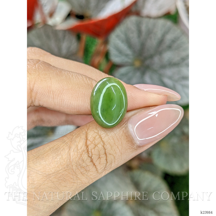 8.26 Ct. Green Cabochon Jade from Burma (Myanmar)