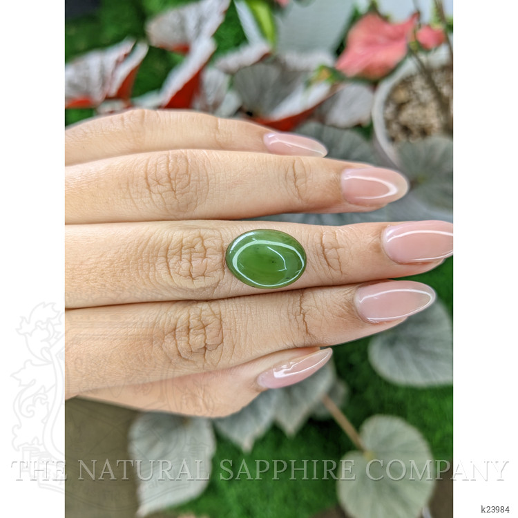 8.26 Ct. Green Cabochon Jade from Burma (Myanmar)